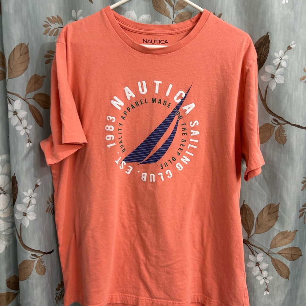 Nautica Peach Cotton T-Shirt